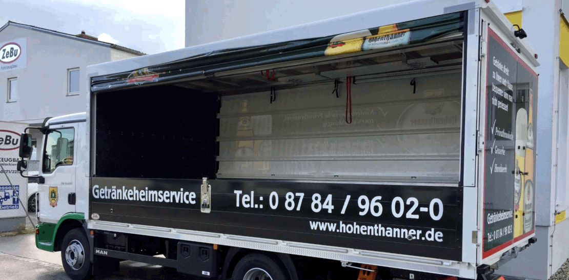ZeBu Fahrzeugbau - Rollplanenaufbau mit integrierter Ladungssicherung Code XL Getränkeaufbau ZeBu Fahrzeugbau
