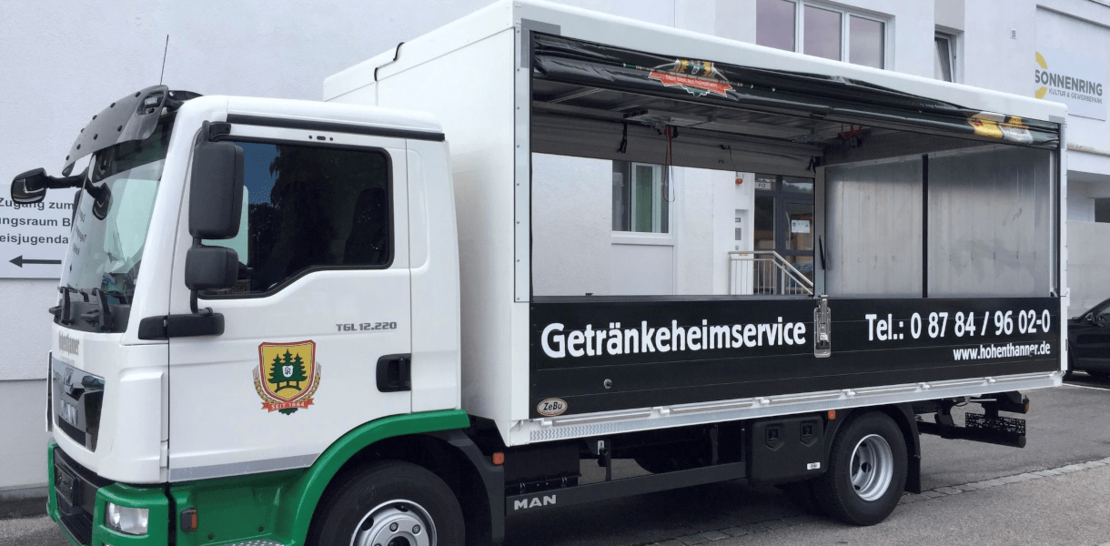 ZeBu Fahrzeugbau - Rollplanenaufbau mit integrierter Ladungssicherung Code XL Getränkeaufbau Zebu Fahrzeugbau